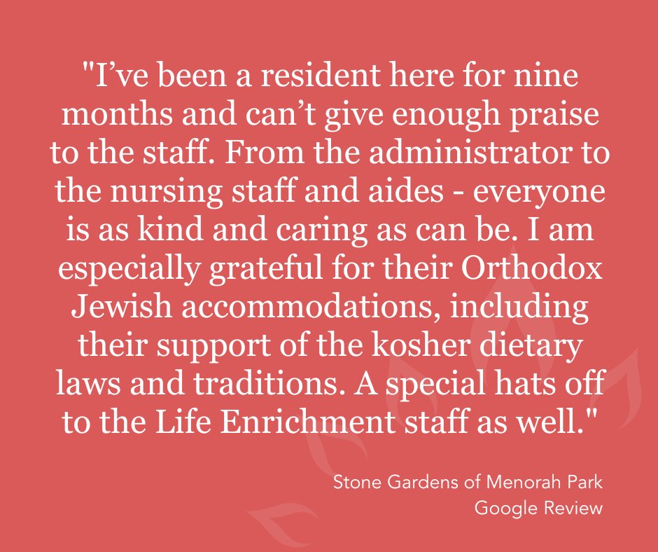 We love hearing that our residents appreciate our staff just as much as we do! ❤️ Have you had a great experience at Stone Gardens? We want to hear about it! 👉 bit.ly/3xrsEPv #Testimonial #SeniorLiving #AssistedLiving #MenorahPark #ExcellenceInCaring