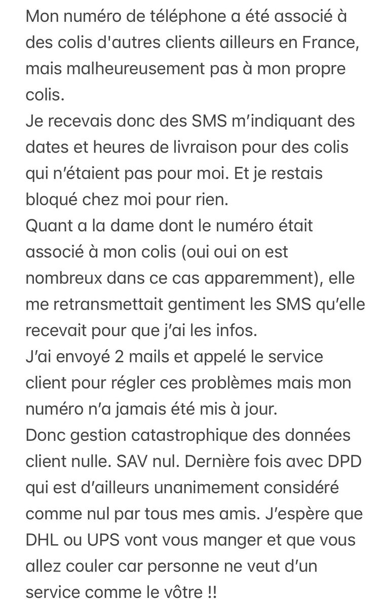 MarcCDC's tweet photo. 👋 @DPD_Fr 
Si vous ne voulez pas d’avis catastrophique pour vos enquêtes client, faites correctement votre job la prochaine fois … 🤡 https://t.co/HcJhNjvO0r