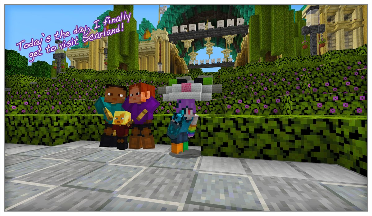 RambleWheels's tweet photo. First thing I did when I hopped on the #Hermitcraft season 9 world download. @GTWScar this place is amazing. This was my day in Scarland (1/5) https://t.co/AtNe5ssrhW