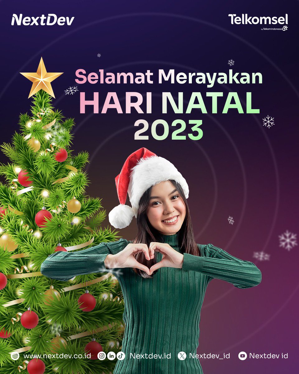 Ho ho ho, selamat merayakan hari Natal, NextDevers! 🎄

Semoga NextDevers dipenuhi dengan harapan, kedamaian, dan sukacita.

#NextDev #9thNextDev #growingtoinspire #theimpactincubator #startupindonesia #startupdigital #technology #startupinkubator #SemangatIndonesia #HariNatal