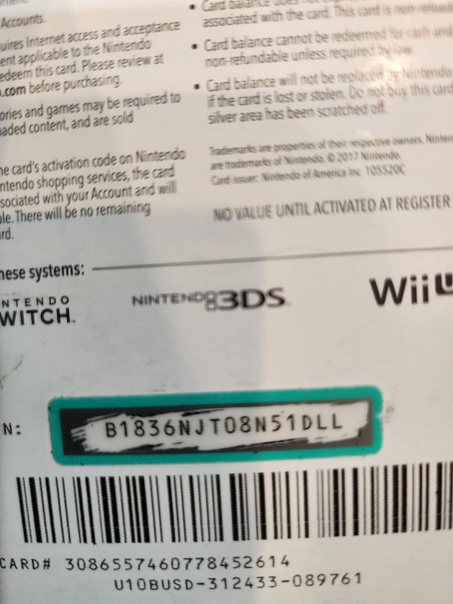 Scratched Off Switch Card Code Buy Nintendo Eshop Card Scratched