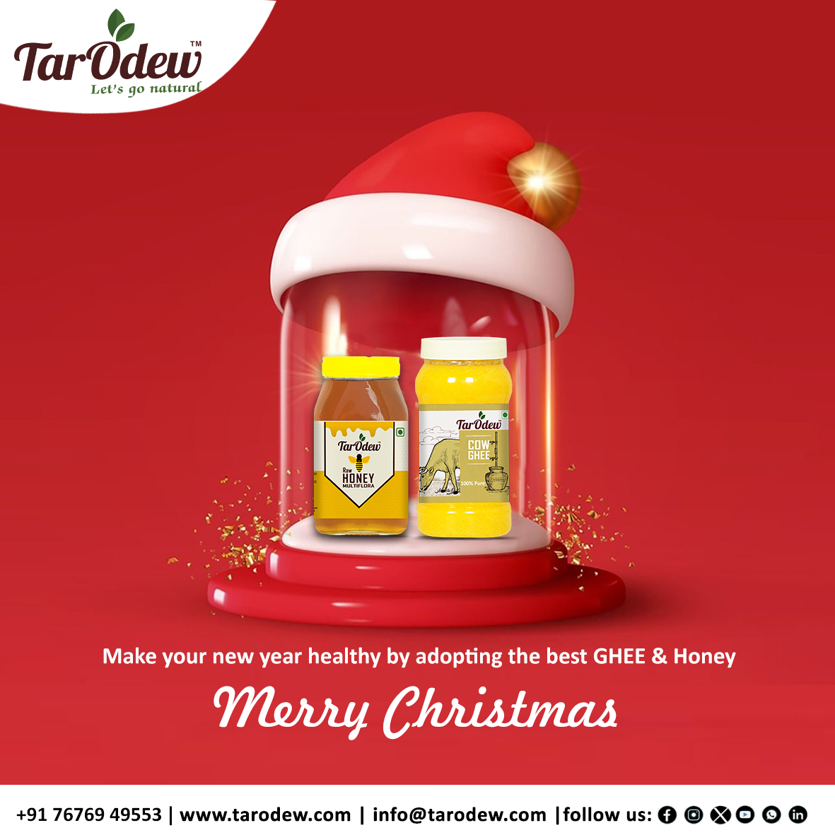 Tarodew2021's tweet photo. �� Celebrate a Wholesome Christmas with Tarodew!
🌟 Unwrap the goodness of nature with our premium Wood Pressed Oils, A2 Desi Cow Ghee and Raw Honey Multiflora. 🎁 Embrace the Tarodew difference and make every bite a celebration of health and tradition. 🌲 #MerryChristmas https://t.co/Z3nuoBQOix