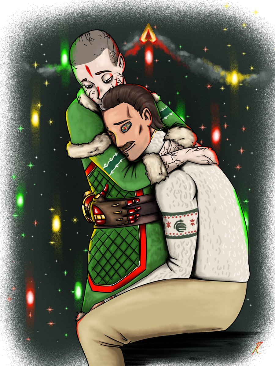 gasbuster2002's tweet photo. I'm gifting @lauraartiss with a loving couple sharing a hug together, fuse and bloodhound.
Merry Christmas!
#ApexSecretSanta2023 #ApexLegends #fusehound https://t.co/dkO9B4AntK
