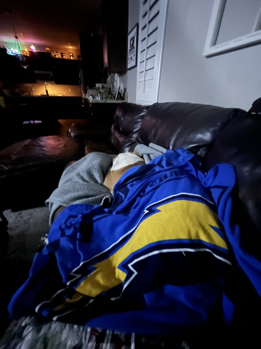 NickPapiGeorgio's tweet photo. We found the greatest fart blanket for our bulldog today in a box. Is there anything better than a @chargers blanket for our dog to fart on? #SanDiego #FTheChargers #fightforSD @BenHigginsSD https://t.co/F3Zv38PYuI