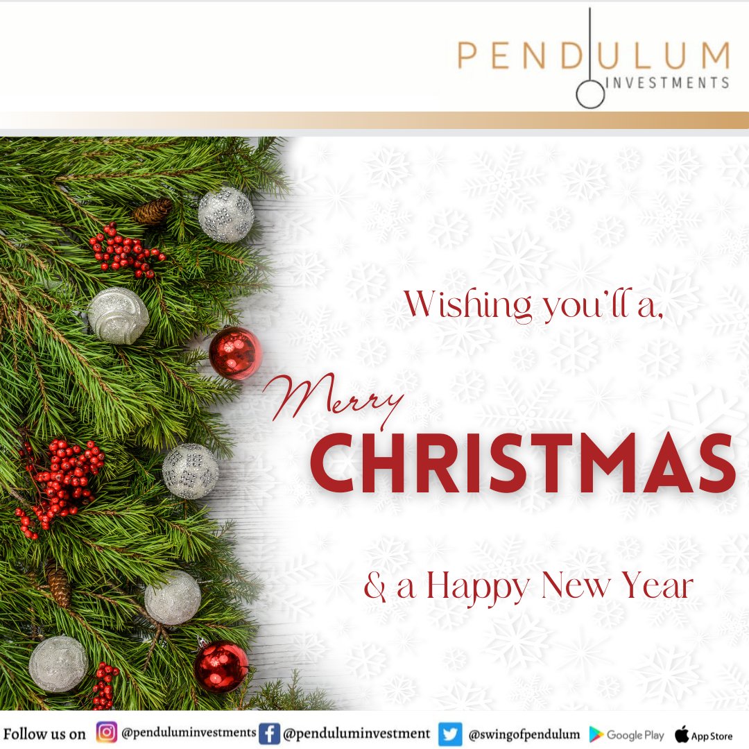 Wishing you all a Merry Christmas & a Happy New Year!
#penduluminvestments #letsswingalong #christmas #merrychristmas #stockmarket #stockmarketindia #bseindia #bse #nseindia #nse #stocks #mutualfunds #christmastime #christmasmarket #christmastree #christmaseve #merrychristmas🎄
