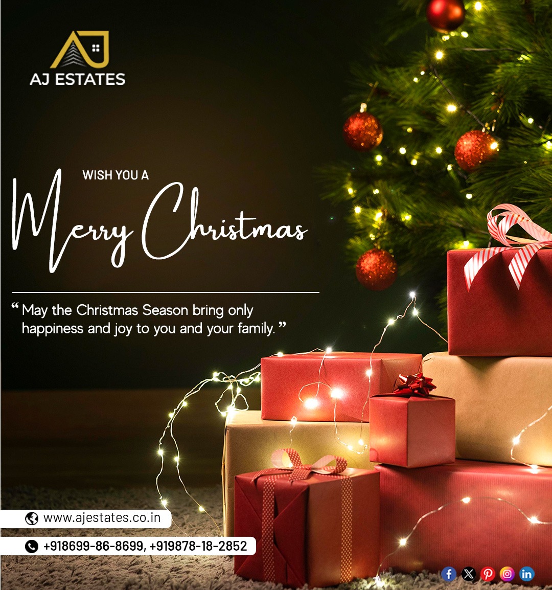 EstatesAj's tweet photo. May your Christmas be merry and bright, and the New Year bring happiness and delight! 🎅✨ https://t.co/NGJRL3Vurq
