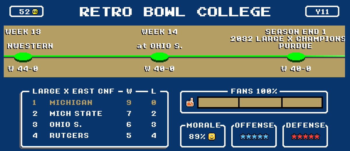 Three straight shutouts! The Wolverines defense is looking historic. They have given up more than 12 points only 4 times this season. It's  on to the CFP. #RBCollege #GoBlue