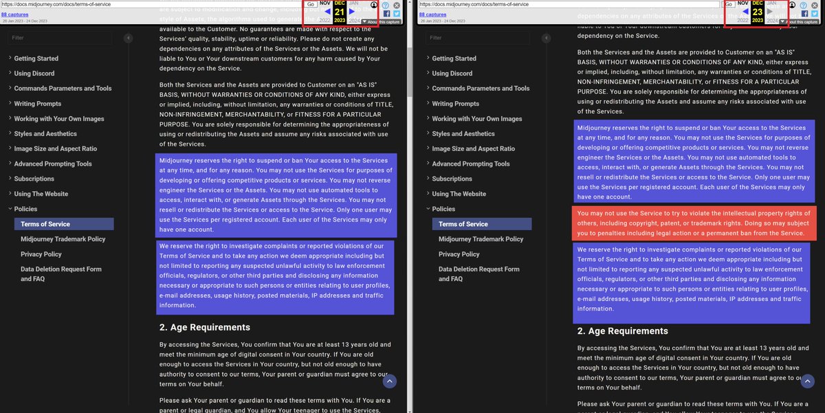Midjourney's infringement and conduct have gotten much, much shadier.

V6 released on the 21st, so Midjourney added this to their ToS AFTER the backlash, likely sometime on the 22nd or 23rd when people like me started posting incriminating stuff.

This is insane...