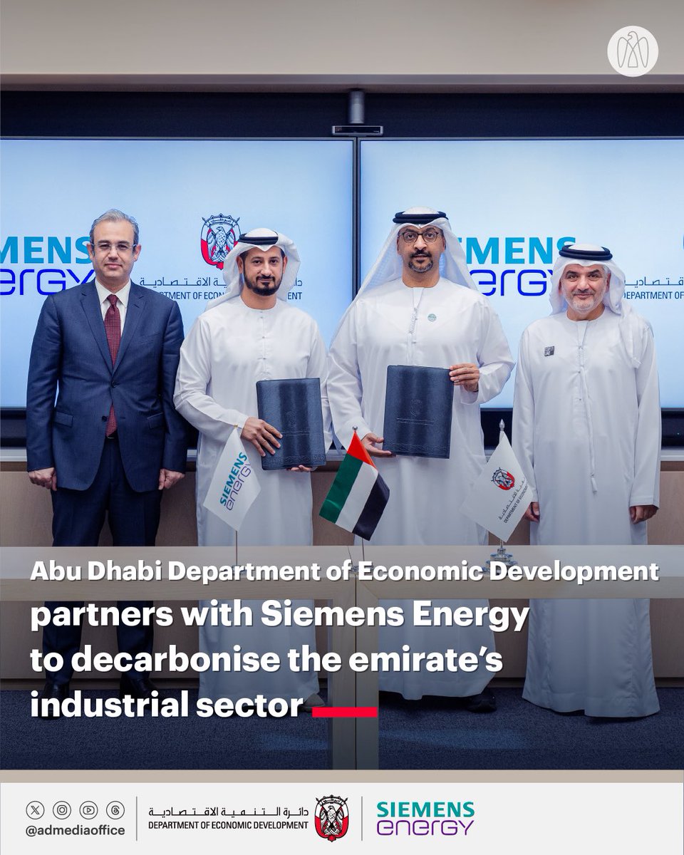 مكتب أبوظبي الإعلامي (@admediaoffice) on Twitter photo .<a href="/AbuDhabiDED/">دائرة التنمية الاقتصادية - أبوظبي</a>’s Industrial Development Bureau (IDB) has partnered with Siemens to accelerate the decarbonisation of the emirate’s industrial sector, supporting the aims of Abu Dhabi Industrial Strategy and the Year of Sustainability. .<a href="/AbuDhabiDED/">دائرة التنمية الاقتصادية - أبوظبي</a>’s Industrial Development Bureau (IDB) has partnered with Siemens to accelerate the decarbonisation of the emirate’s industrial sector, supporting the aims of Abu Dhabi Industrial Strategy and the Year of Sustainability.