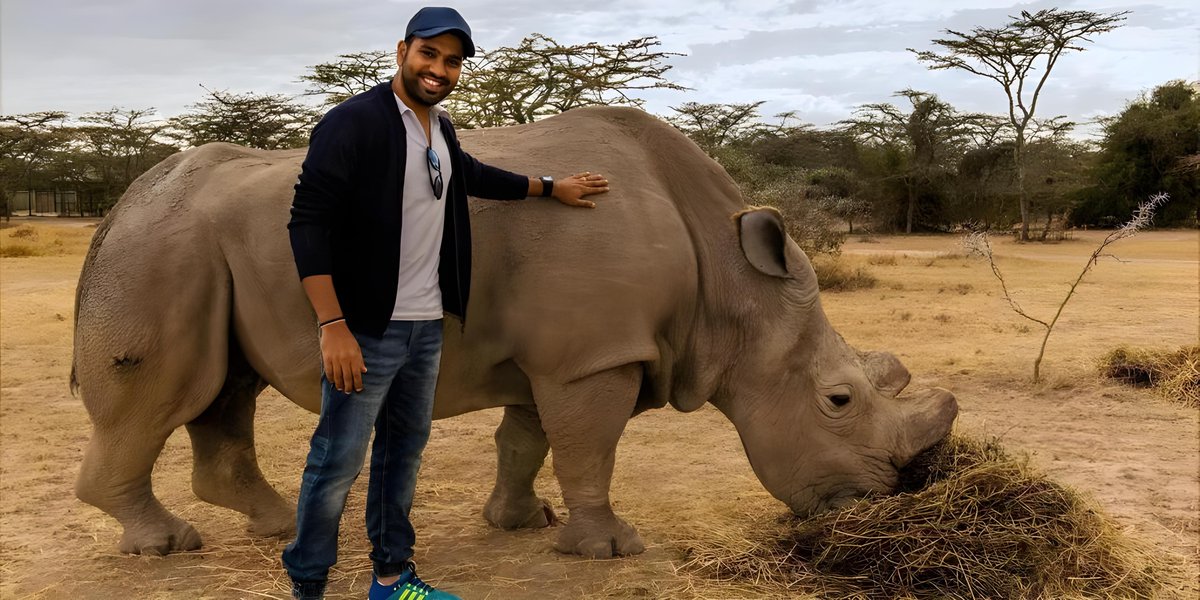 ExploreNatureP's tweet photo. 𝐂𝐚𝐩𝐭𝐚𝐢𝐧 𝐥𝐞𝐚𝐝𝐢𝐧𝐠 𝐟𝐫𝐨𝐦 𝐭𝐡𝐞 𝐟𝐫𝐨𝐧𝐭 !
   Rohit Sharma, a cricket icon on and off the field ! His powerful dedication to rhino conservation sets a shining example. From raising global awareness to hands-on contributions, he's not just a celebrity, but a guardian of our planet.🌏
   According to the International Rhino Foundation, there are only 4,000 greater one-horned rhinos in the wild. This species is also known as the Indian rhino.
   In 2018, Rohit Sharma became a brand ambassador for rhino conservation with the World Wildlife Fund (#WWF) India. He also launched the #Rohit4Rhinos 🦏 campaign with Animal Planet to raise awareness about the Greater One-Horned Rhinoceros, also known as the Indian Rhino. The campaign aims to educate people about the importance of rhino conservation and their role in the ecosystem.
   Rohit Sharma is a passionate advocate for rhino conservation, showcasing a multifaceted approach. As a brand ambassador and social media influencer, he raises awareness globally. His tangible support includes generous financial contributions, active participation in fundraising, and promoting sustainable practices. Sharma's role-model status inspires others to join conservation efforts.
   Follow for more such stories...
@ImRo45 @WWF @WWFINDIA @AnimalPlanet @World_Wildlife
#RohitSharma𓃵 #RohithSharma𓃵 #conservationchampion #rhino #biodiversity #ClimateEmergency 
@SPORTYVISHAL @ImHydro45 @45Fan_Prathmesh @LVR_HYPER45