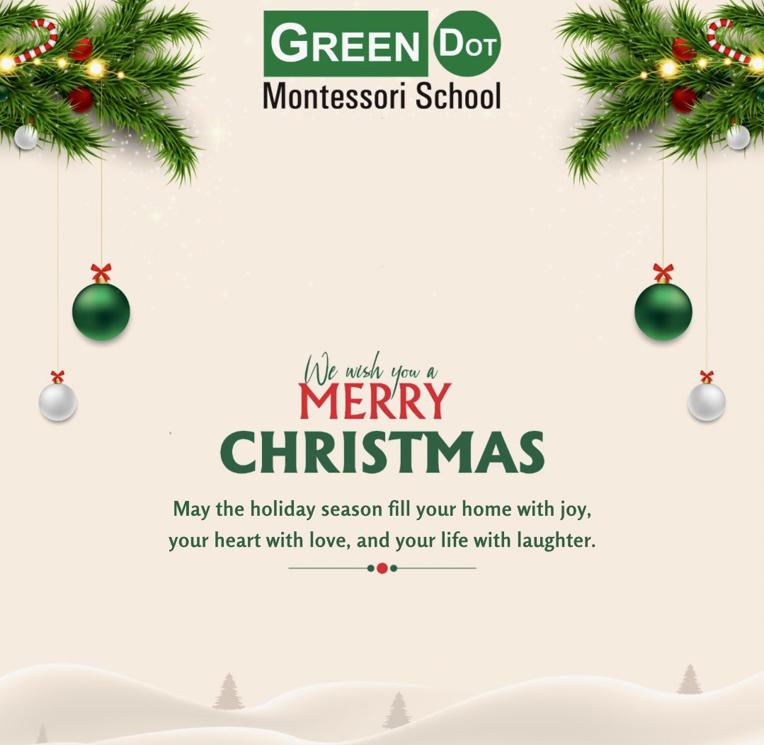 GreendotM's tweet photo. Green Dot wishes everyone a very happy and Merry Christmas!

#greendotmontessorischool #bestmontessorischool #preschoollearning #montessorieducation #montessori #montessorischool #christmas2023 #Christmas #christmaswishes #merrychristmas https://t.co/DTtXffIUuM
