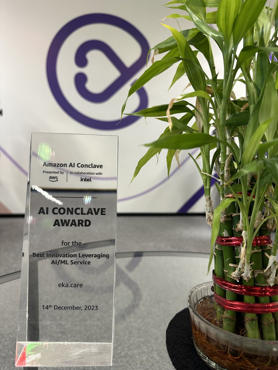 A bit late but glad to announce that <a href="/ekacarehq/">eka.care</a> got an esteemed recognition at Amazon AI Conclave. Thanks to the stupendous work by <a href="/sankalp_gulati/">Sankalp</a> and team.🙇‍♂️🙇‍♂️🚀 Also, excited as many more innovations are in the pipeline from his stable. If you haven't yet checked out our app,