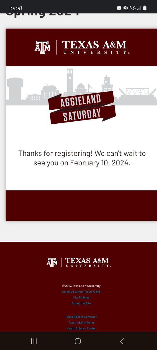 February 10 <a href="/AggieFootball/">Texas A&M Football</a> <a href="/TAMU/">Texas A&M University</a>  I can wait to visit