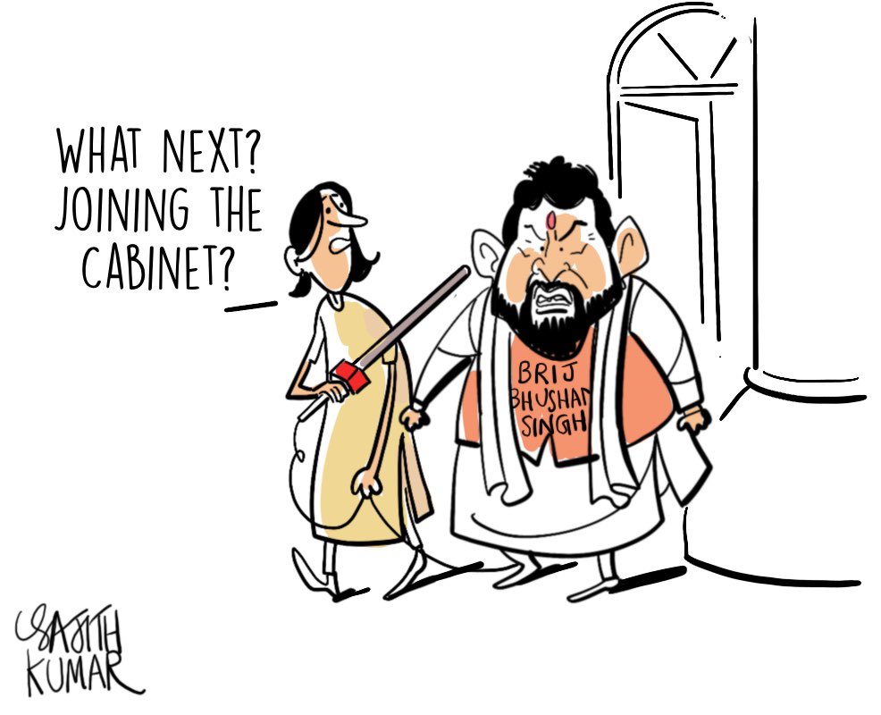 #BrijBhushanSingh cartoon @DeccanHerald