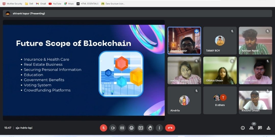 suchana98178's tweet photo. Today I Attended a amezing session  arranged by @Arindam_1729 da and @swapnoneel123 da and guided by @ShivankK26 bhaiya on Block Chain technology and Web 3.0 Thanks for hosting a wonderful session, learned a lot of new things 😊
#Web3
#blockcchain https://t.co/D7Vt26KZ7s