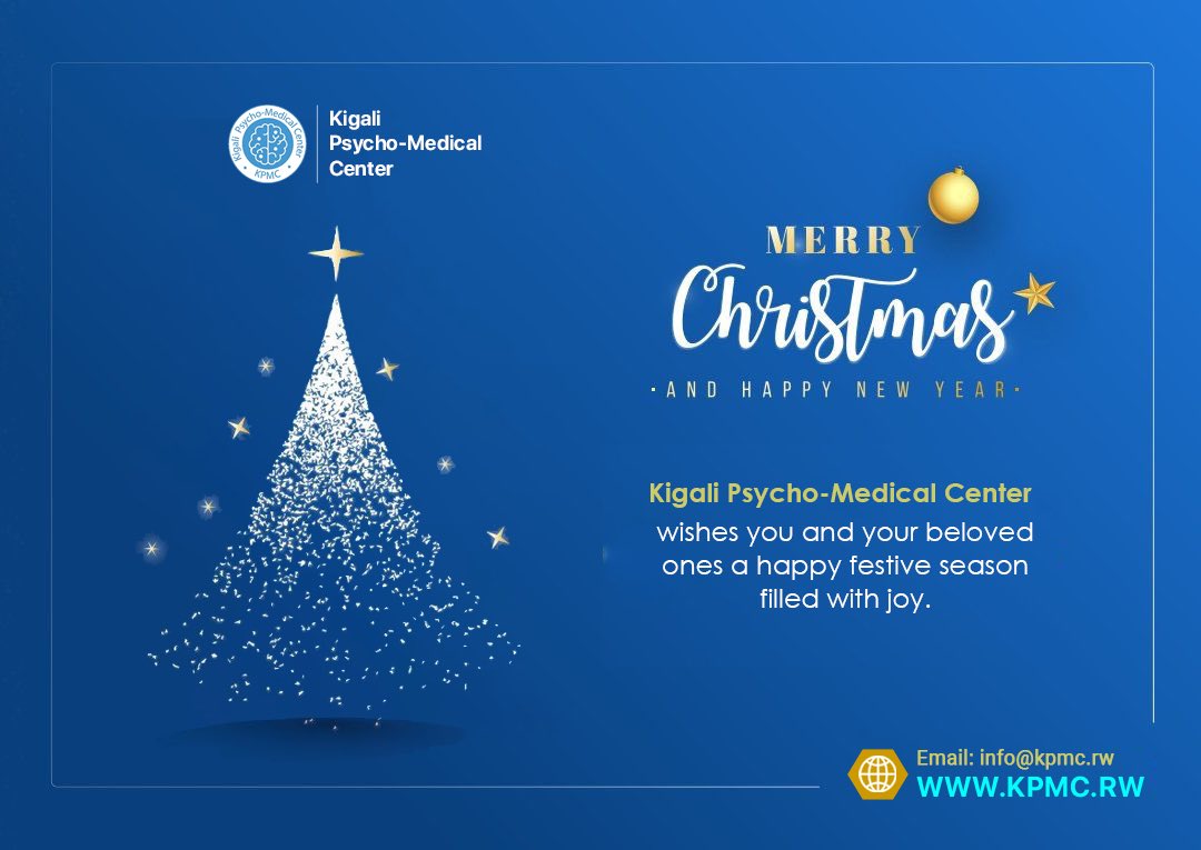 KigaliPMC's tweet photo. Dear #RWoT kigali Psycho-Medical center  wishes you and your beloved ones a happy festive season filled with Joy. https://t.co/Nxl2FQps6e