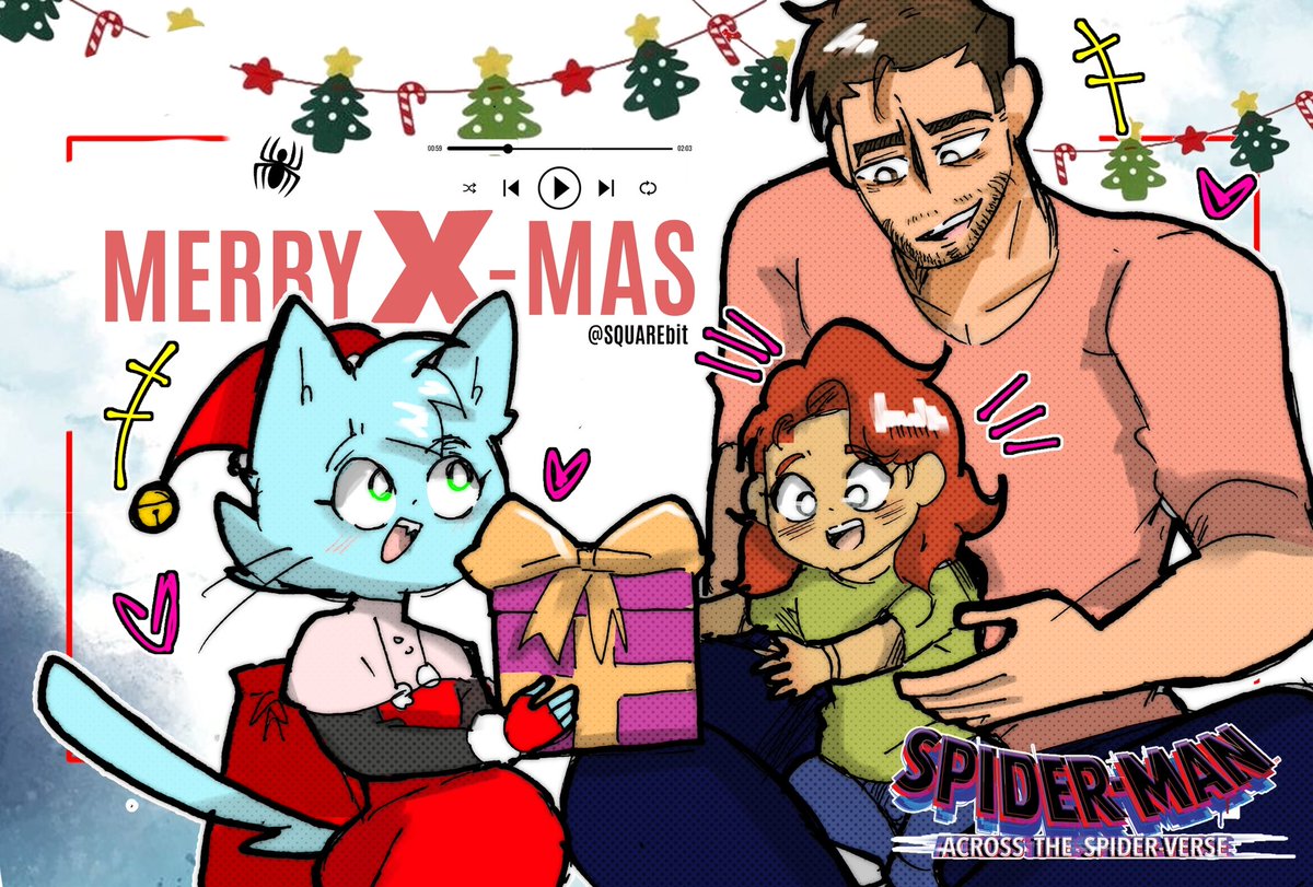 SquarebitA's tweet photo. MERRY CHRISTMAS!!!!!
Hope you all had a lovely Christmas, draw these cards just to celebrate it! Which one is your favourite so far? (⁠◍⁠•⁠ᴗ⁠•⁠◍⁠)⁠❤

#merrychristmas🎄 #merrychristmas #christmas2023 #spidermanintothespiderverse #milesmorales #gwenstacy https://t.co/Yk1GHYY9qT