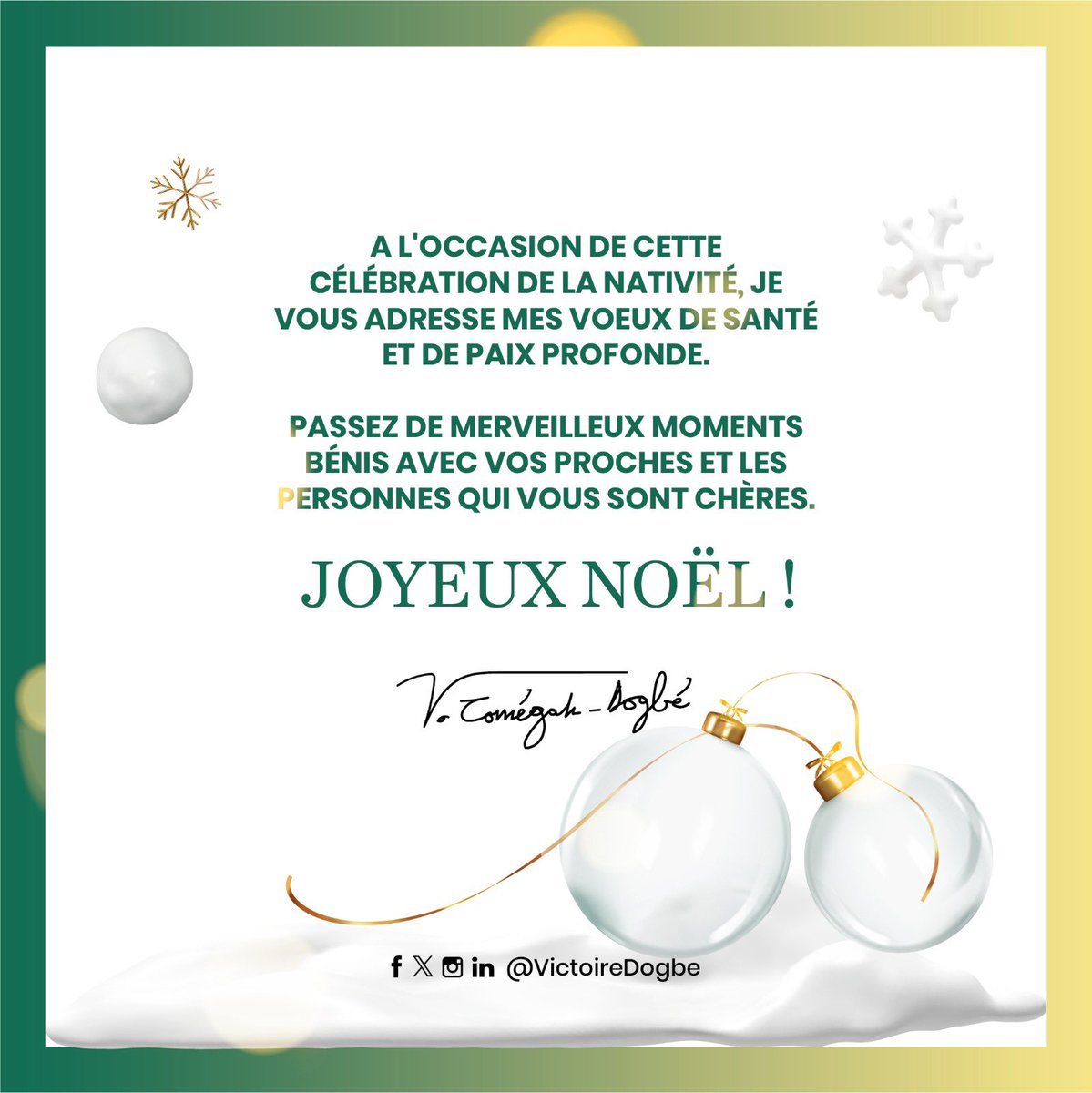 Joyeux Noël! 
Passez de merveilleux moments bénis avec vos proches et les personnes qui vous sont chères!