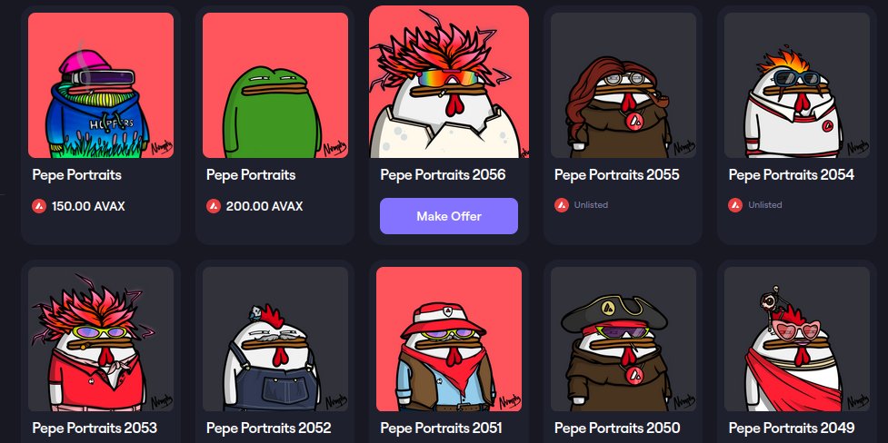 As promised we have began our airdrop and currently delivered over 2000 Suspect NFTs (PePe Portraits).

$COQ holders with over 75 million on December 12th, go check the wallet and refresh that metadata!

joepegs.com/collections/av…

<a href="/coqinu/"></a>  <a href="/chikn_nft/">Chikn 🔺</a> <a href="/party_chikn/">Party.Chikn (🐔,💀)</a>