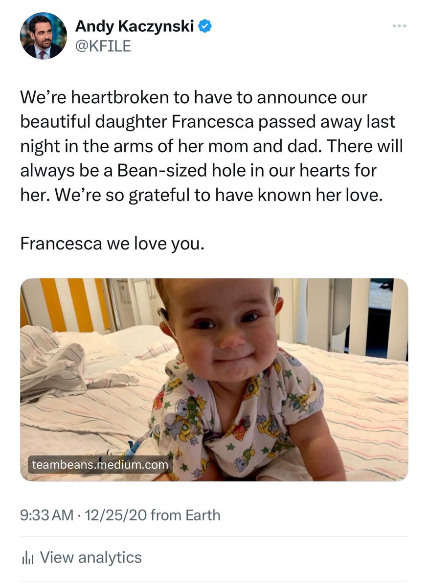Three years ago our daughter Beans died from brain cancer — if you have any extra money this holiday season please consider a donation of any size to Dana-Farber’s Infant Brain Tumor Fund in her memory. danafarber.jimmyfund.org/site/TR?fr_id=…