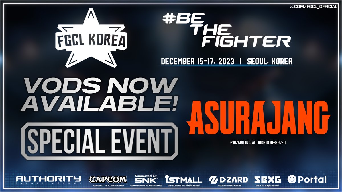 FGCL KOREA 2023 #ASURAJANG VODs are now LIVE!

Watch now:
youtube.com/watch?v=Y5yKQg…

#FGCLKOREA2023 #BeTheFighter