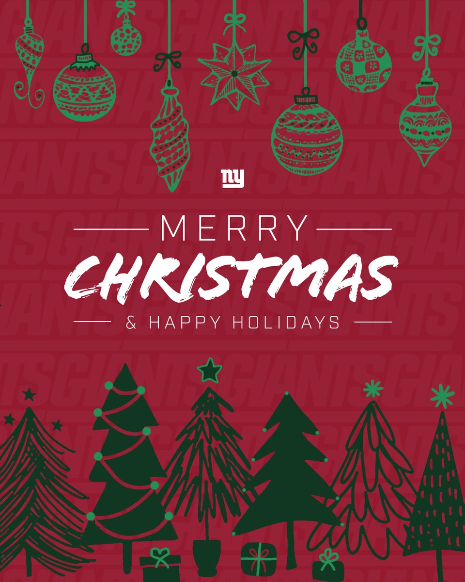 Giants's tweet photo. Merry Christmas &amp; Happy Holidays from our family to yours 🎄 https://t.co/j3a6nJa3ad