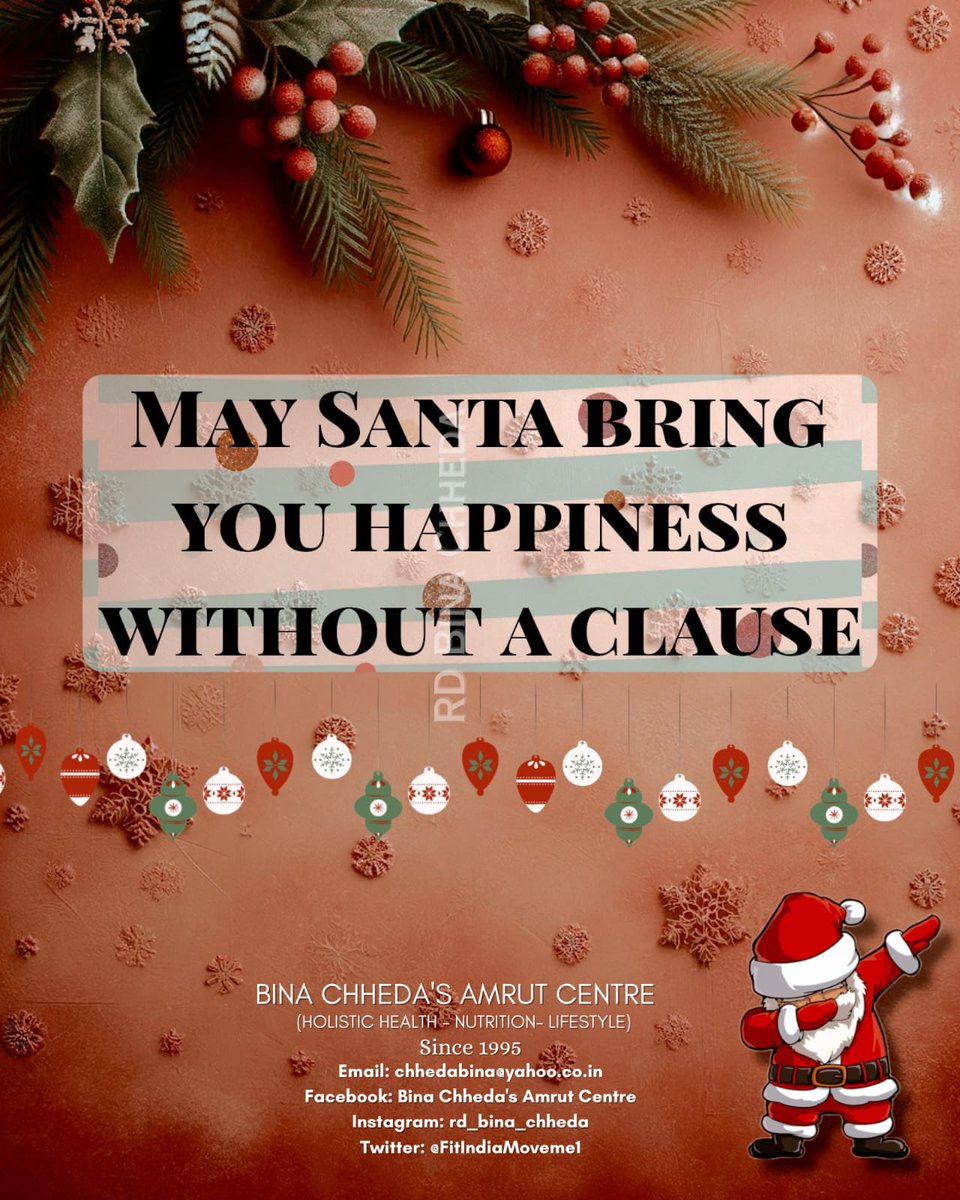 FitIndiaMoveme1's tweet image. #MerryChristmas and complements of the season to one and all, from #binachhedasamrutcentre

#JustBeHappy #allyouneedislove #selflove