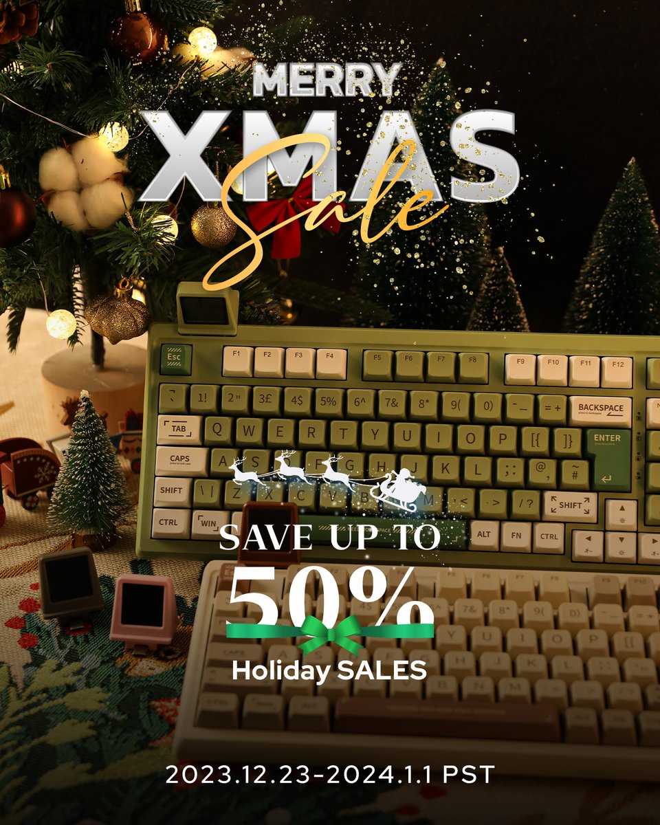 EpomakerK's tweet image. Happy holidays from all of Santa&apos;s elves🎠
🌟Don&apos;t forget that our Christmas sale event is going on
Treat yourself and grab a little gift just for you🧸
🪄epomaker.com/pages/epomaker…
🦌🦌🦌🎅🏻
#keyboardasmr #keyboard #customizedkeyboard #epomaker #epomakerkeyboard #keyboard #giveaways…