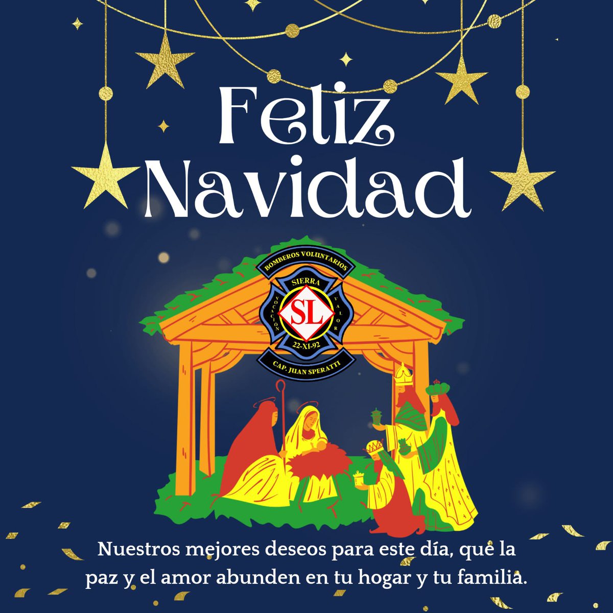 bomberos_sl's tweet photo. 🎄𝗙𝗲𝗹𝗶𝘇 𝗡𝗮𝘃𝗶𝗱𝗮𝗱✝️
🎆Son los deseos del Cuerpo de Bomberos Voluntarios de San Lorenzo.
🍾¡𝘍𝘦𝘭𝘪𝘤𝘦𝘴 𝘍𝘪𝘦𝘴𝘵𝘢𝘴!🥂 https://t.co/QcoE88G0s5