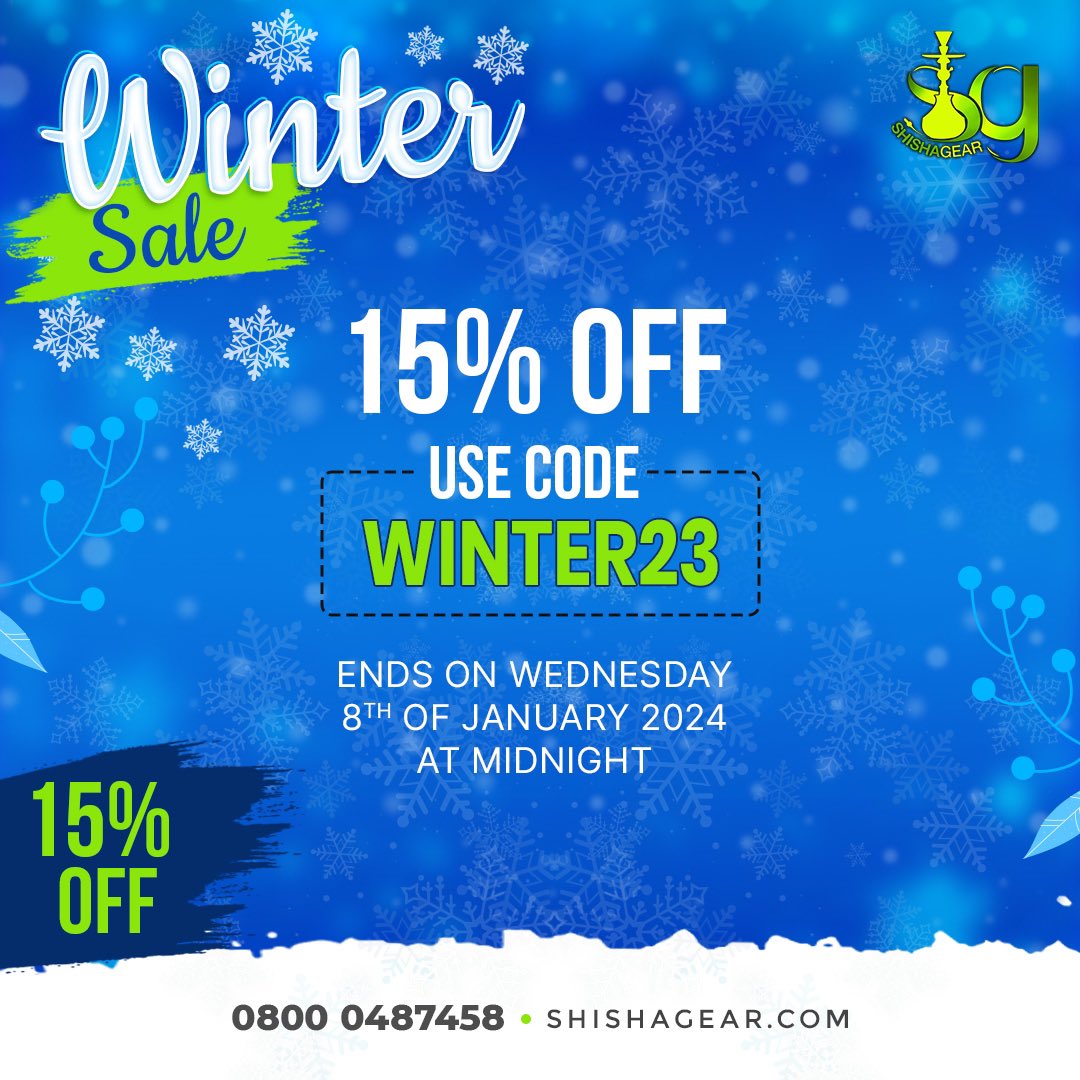 shishagear's tweet photo. Winter Sale - 15% OFF  - Code “winter23” 

https://t.co/FlEFsrTHPR

 #shisha #hookah #BoxingDay #XMAS2022 https://t.co/PYbt0oEgox