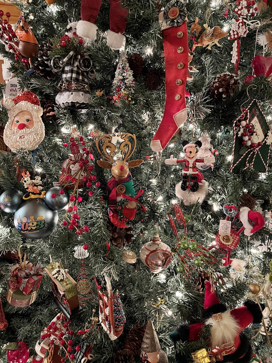 Merry Christmas and Happy New Year to Everyone. Let there be Peace on Earth soon. Can you count how many ornaments are in the photo from my tree? #Christmas2023