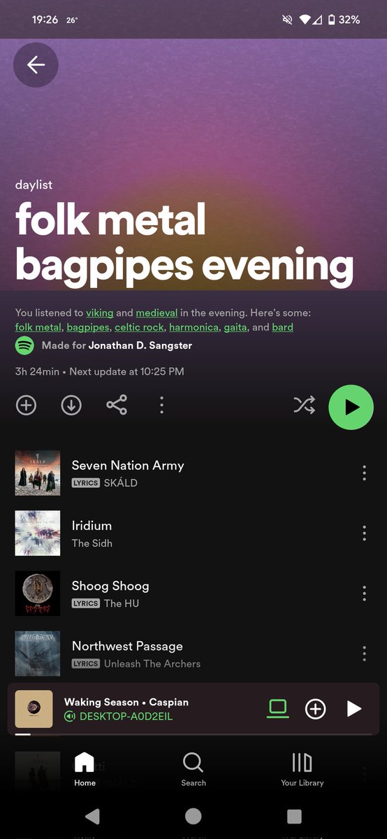 TORARADICAL's tweet photo. Another #oooShiny #daylist from #Spotify!

#music #folk #metal #bagpipes https://t.co/Y8wemMuR4A
