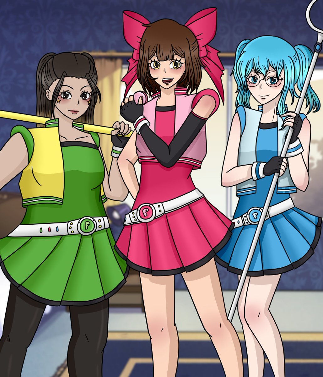 CRCEstrella's tweet photo. Oh no...! All this moping around made me forget all about this picture. 

Hyper Blossom! Rolling Bubbles! Powered Buttercup! ^^ Powerpuff Girls Z! This was so much fun to make...!

#PVSatCosplay https://t.co/QvkF1fd2Bm