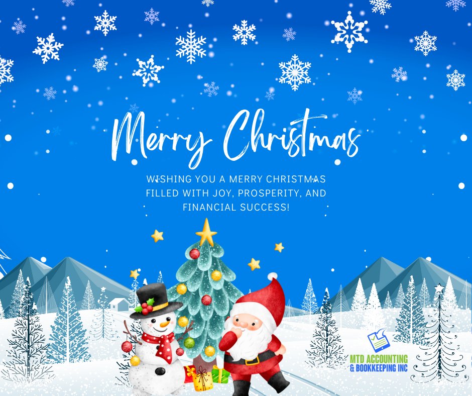 mtdabinc's tweet photo. Wishing you a Merry Christmas filled with joy, prosperity, and financial success! 🎄

#mtdaccounting #bookkeeping #financialsuccess #christmascheer #merryandbright #financialmagic #holidaywishes #festivefinance #seasonsgreetings #prosperityjoy https://t.co/nyfsYNcZus