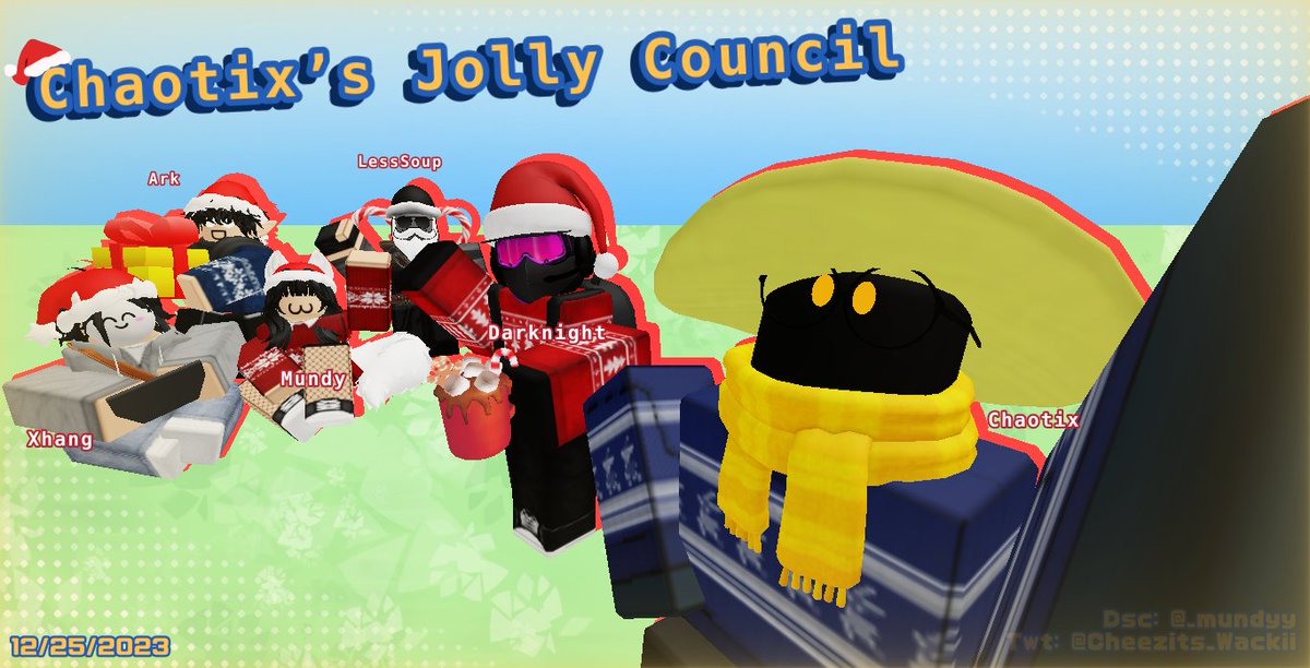 Munxdy_Mck's tweet image. 2023 kinda wild tho
There's too much ppl to mention here lol- I have a 2nd project just like this, but it's prolly gonna be a bit late
Merry Christmas y'all! :3
#Xmas #ROBLOX #robloxmodel #art