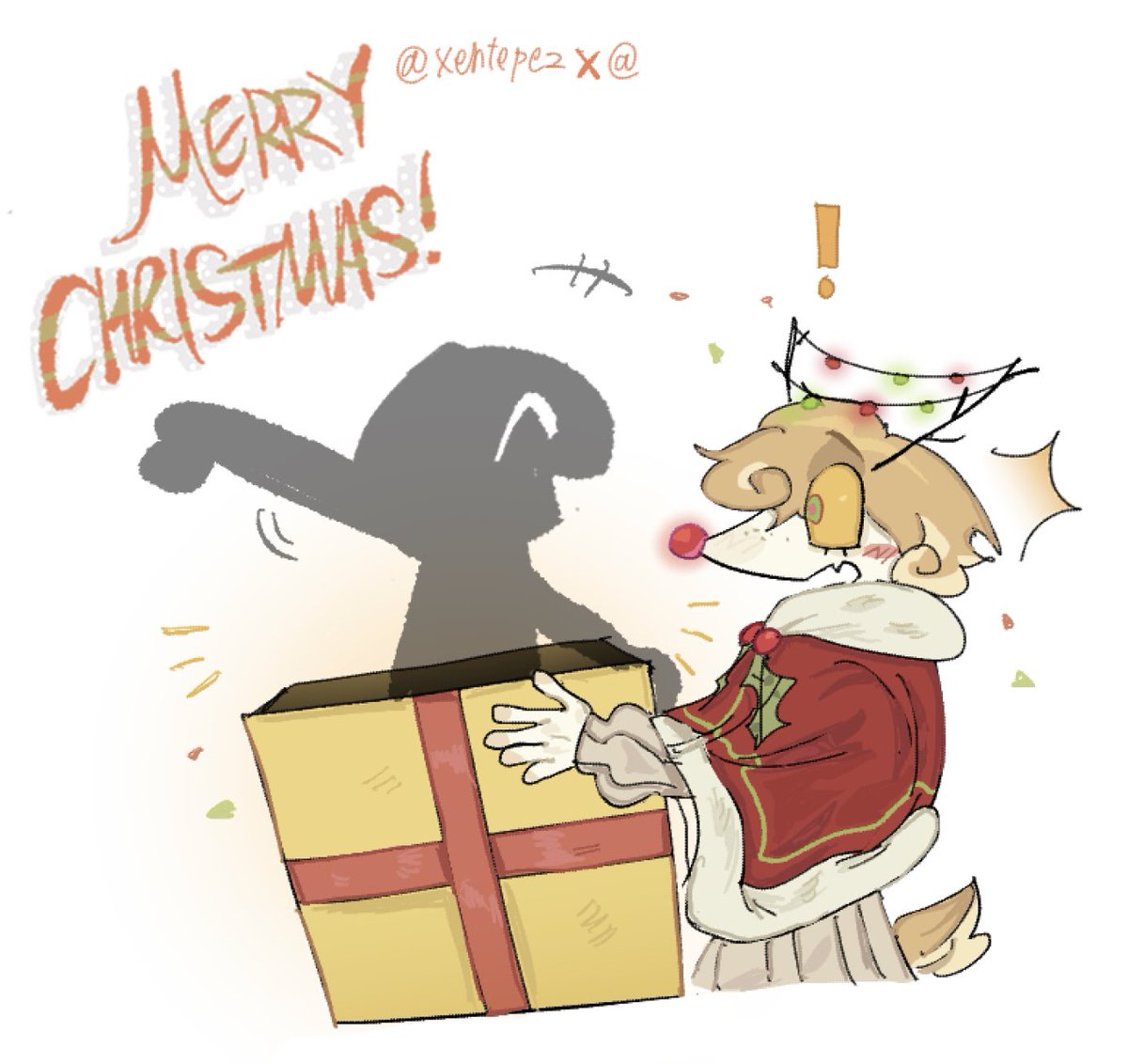 🎄🎁 Meeeeeerry Christmas EVERYONE‼️
i made this collab frame to celebrate Christmas… 

Draw your oc or persona in that gift box! It doesn't matter how you draw it, just be creative and put your characters in the box!

The right one is a simple example!!