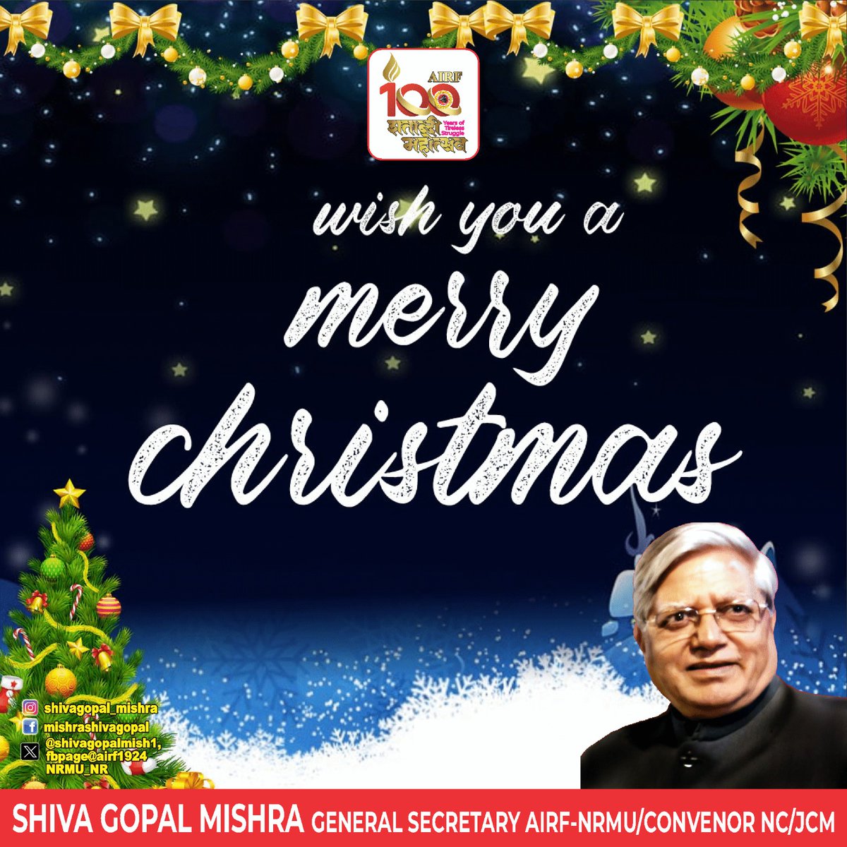 Wishing you a magical Christmas filled with joy and delightful moments. ---media cell new delhi--- #merrychristmas2023 #MerryXmas #MerryChristmas2023 #MerryChristmasEve @HqNrmu @ITF_DelhiOffice @RailMinIndia @RailwayNorthern @ITFglobalunion