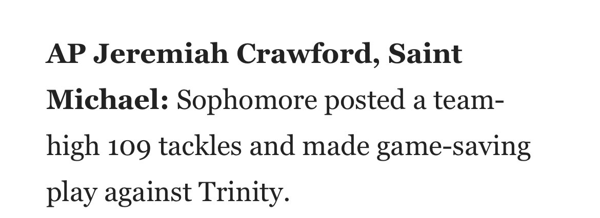 JayMamba22's tweet photo. Blessed to be selected on 2nd team all area for defense !
@_Coach_Carp @qbcoachvell @CoachBJcinco @THE_CoachDJ @TLakeLowe @WarriorCoachBr1 @Fitbyky @CoachStaySharp https://t.co/sowyt21bSt