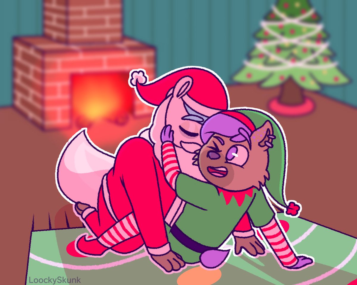 LoockySkunk's tweet photo. 🎁 Feliz navidad 🎁
Loocky y tyler lo están celebrando juntos en una tranquila cabaña donde pueden besarse todo lo que quieran 💙💜

#furrycommunity #furryart #furryart #Navidad #Christmas #furry  #furryartwork #skunk #fursona https://t.co/VC5C8qsMqj