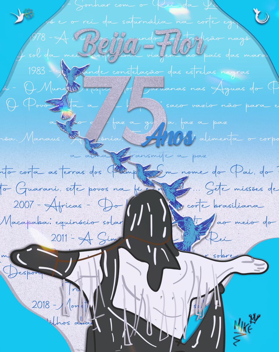 Nosso coração azul e branco 🩵🤍 em festa para comemorar os 75 anos da <a href="/BeijaFlorReal/">GRES Beija-Flor 🍃</a> ! 👏

Hoje, reverenciamos quem construiu essa escola, desde sua fundação!

Nosso muito obrigado a todos que contribuíram e estiveram presentes na história do Beija-Flor.💙🤍🩵💙🤍🩵