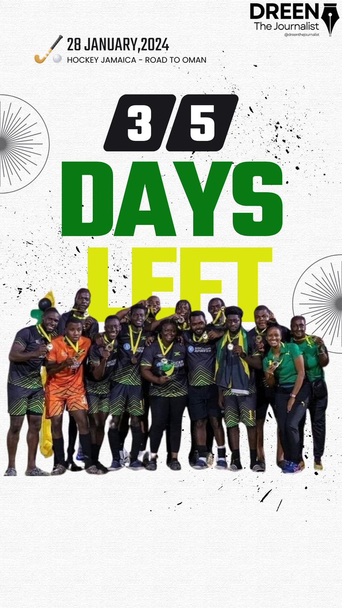 35 Days Left Until Team Jamaica Dominates in Oman 🇯🇲🏑 

#hockey #hockeylife #hockeyplayer #hockeyjamaica #journalist #sportsjournalist #sportsjournalism #fieldhockey #fieldhockeyislife