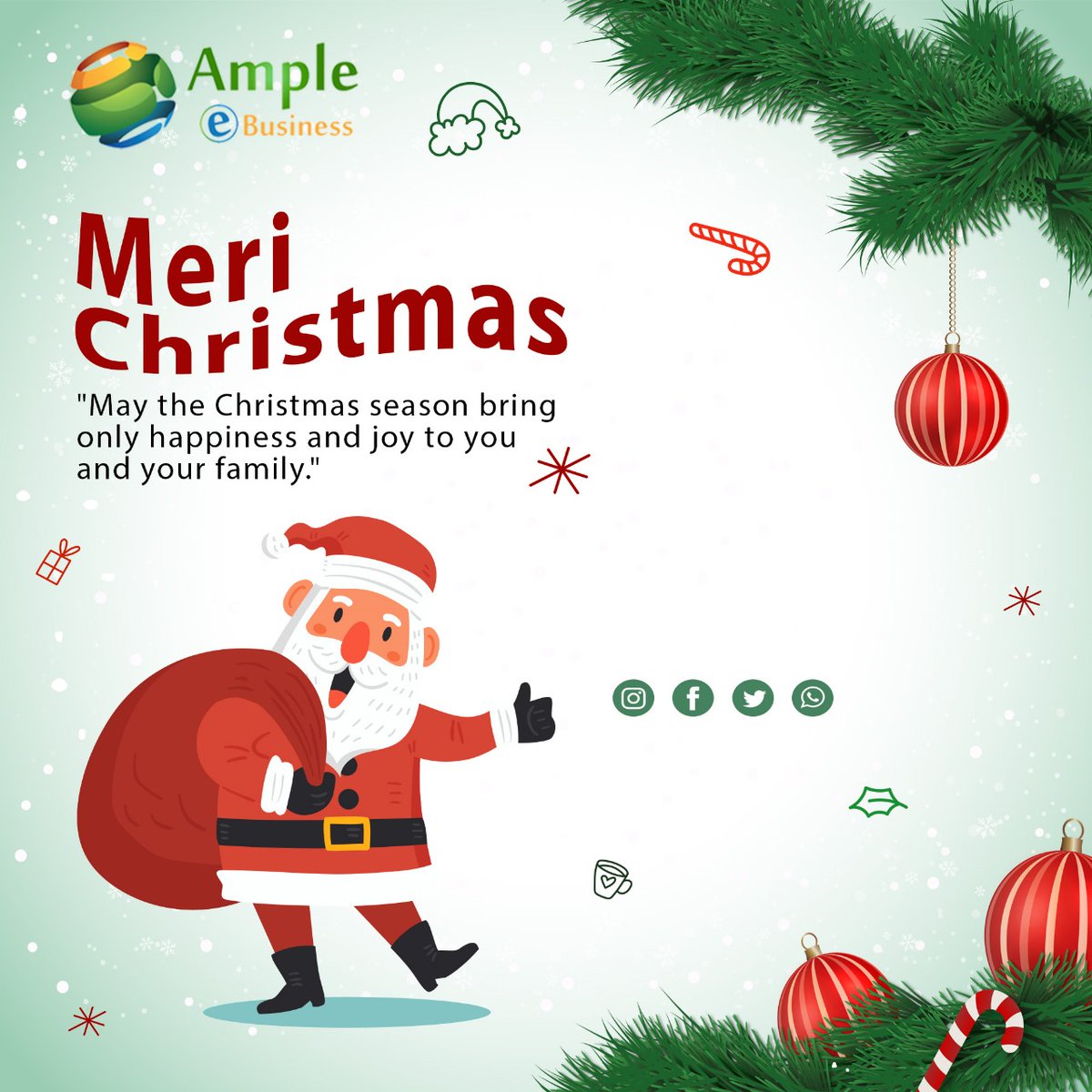 ampleebusiness's tweet photo. May the true spirit of Christmas shine in your heart and light your path. Wishing you a season that's merry and bright! 

Merry Christmas and a Happy New Year.

#merrychristmas #christmas #christmastree #xmas #christmastime #christmasdecor #happyholidays #love #santaclaus #winter https://t.co/sQ32MLu4m9