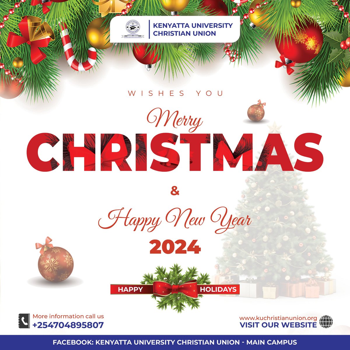 kucuonline's tweet photo. Kenyatta University Christian Union wishes you a Merry Christmas and A Blessed New Year .
# Jesus is Born https://t.co/sVcjxlBcHK