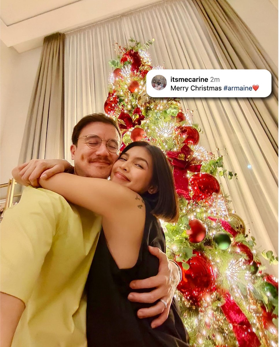 gmanews's tweet photo. "MERRY CHRISTMAS"

Maine Mendoza and Arjo Atayde shared a holiday greeting with a new couple pic in front of the Christmas tree.

Photo: mainedcm, arjoatayde / Instagram https://t.co/mpOqci7Ht2