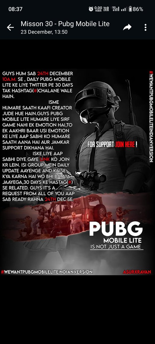 HunterGirvat's tweet photo. @Mission30PMLIV We want pubjlite Indian version 🇮🇳🇮🇳🇮🇳🇮🇳 https://t.co/dzP1StJaFu
