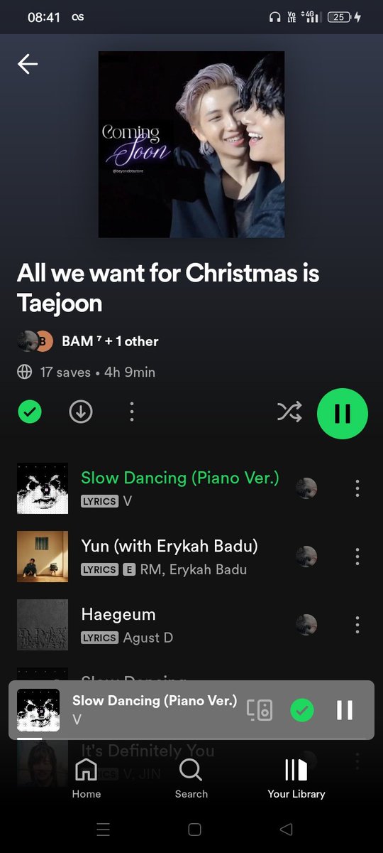 a_person_her's tweet photo. @beyondbtsstore Started the playlist, thank you for organising 💜
@YaminiR88 @headcuntresskoo @BooTaeBooTae
Boost for TAEJOON
LAYOVER TO 1B
INDIGO TO 1M
#5DaysforV
#ChristmasWithTaejoon
#WinterBearV https://t.co/ggaCJDrhSH