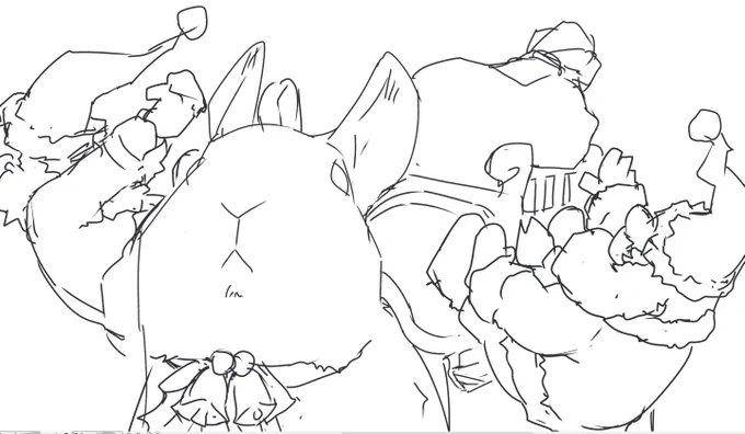 ネザーランドドワーフウサギに乗ったドワーフのサンタさんを描きたかったけど、良いシチュエーションが思い浮かばず諦めた。 