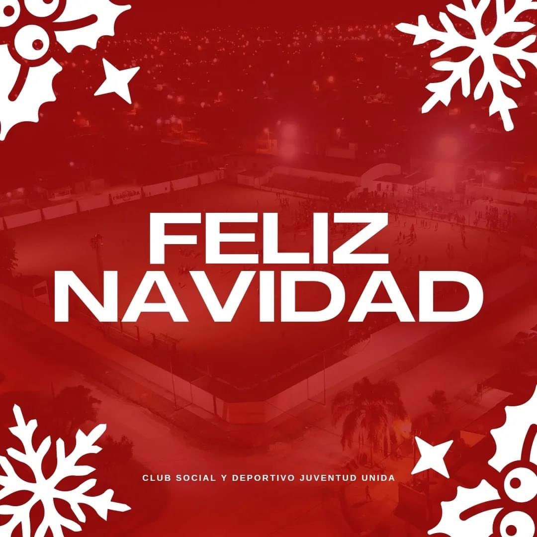 CSDJUoficial's tweet photo. 🎄🎄 Desde el Club Social y Deportivo Juventud Unida queremos desearles una muy feliz navidad a todo el pueblo rojo, especialmente a nuestros simpatizantes y socios.

¡Salud! 

🔴🔴🔴 https://t.co/FtMr3TPk1D