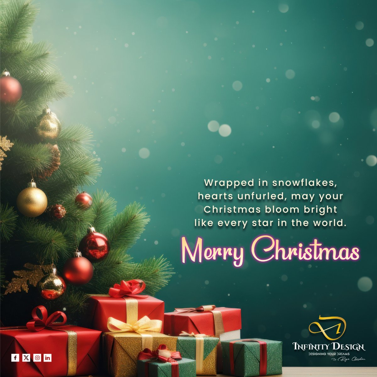 Infinit1design's tweet photo. Unwrap the #magic of the season with joyous moments and heartwarming #memories. Wishing you a Merry Christmas filled with #love and #laughter!
🎁🎄❄️

#greetings #merrychristmas #infinitydesign #photoshop #holidays #illustration #graphicdesign #winter https://t.co/9iHIu9JdQc