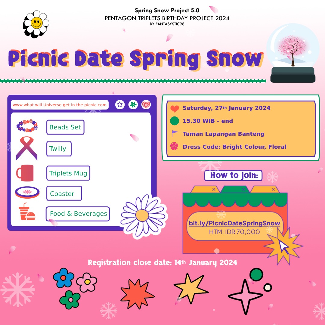 fantasystic98's tweet photo. "Spring Snow Chapter"
Picnic Date Mini-Event 🧺

RSVP: https://t.co/r07xCQifTw  (LIMITED SLOTS) 
Registration Close: 14.01.24

#SpringSnowChapter5
#PicnicDateSpringSnow https://t.co/fGSJRPVT9t